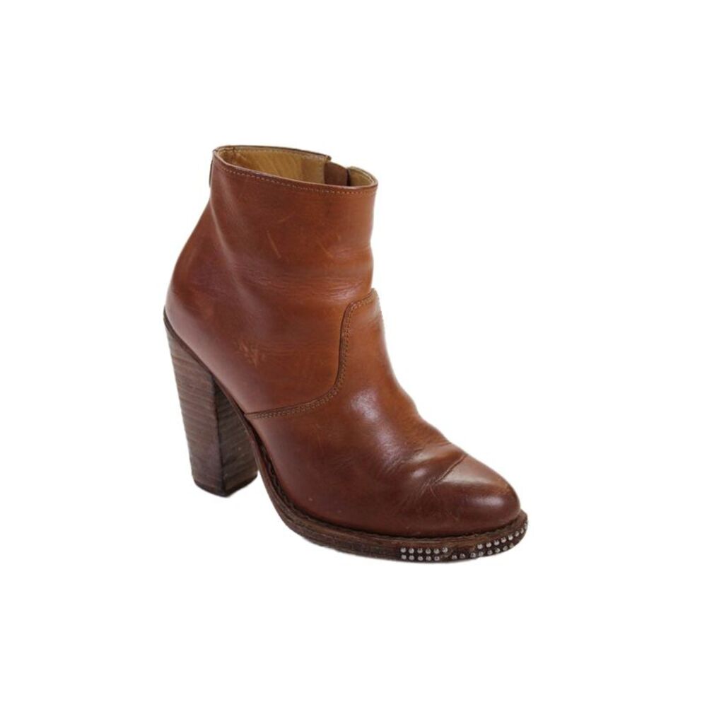 Angela Scott Womens Leather Ankle Boots Brown Size 36 6